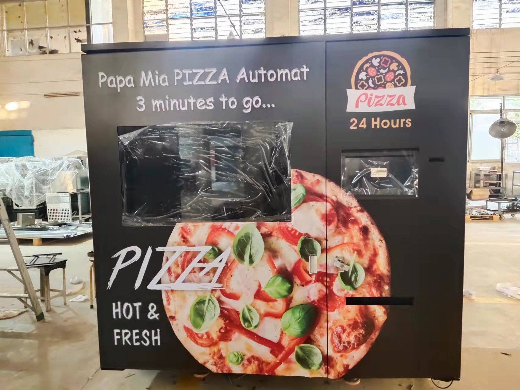 The latest design of frozen pizza vending machine, cooked pizza manufacturer, automatic pizza sales
