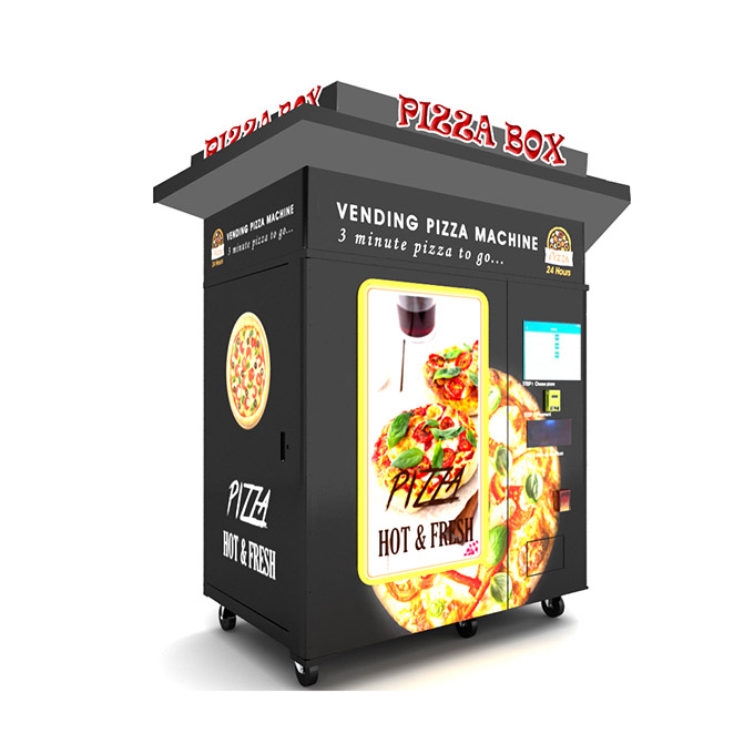 Self service pizza vending machine, outdoor hot burger