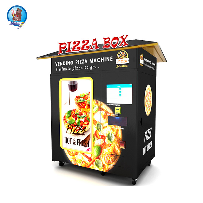 Self service pizza vending machine, outdoor hot burger